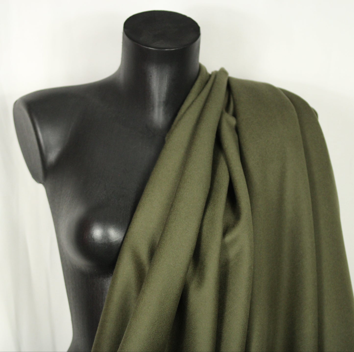 Stoff drap de Wolle und cachemire - schwarz
