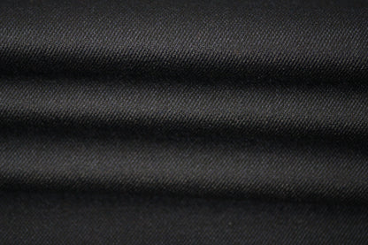 Tissu crêpe de laine stretch double face - bleu marine et marron