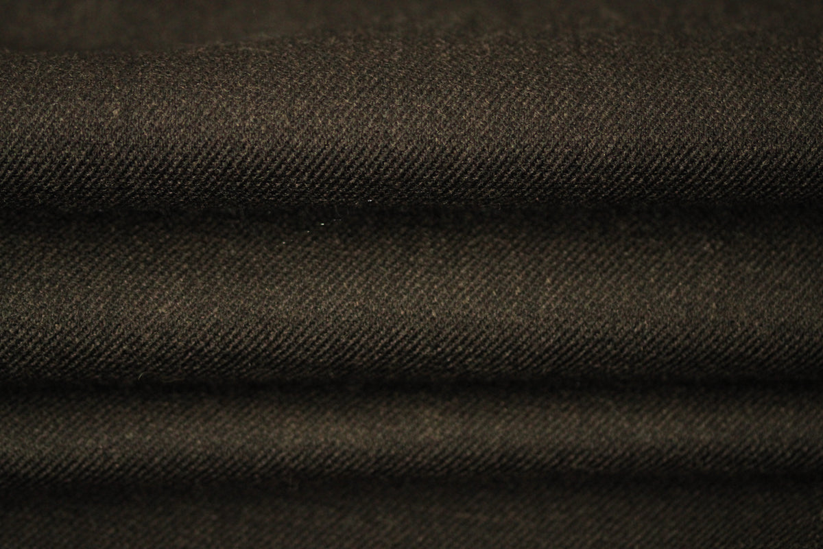 Tissu crêpe de laine stretch double face - bleu marine et marron