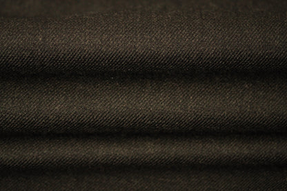 Tissu crêpe de laine stretch double face - bleu marine et marron