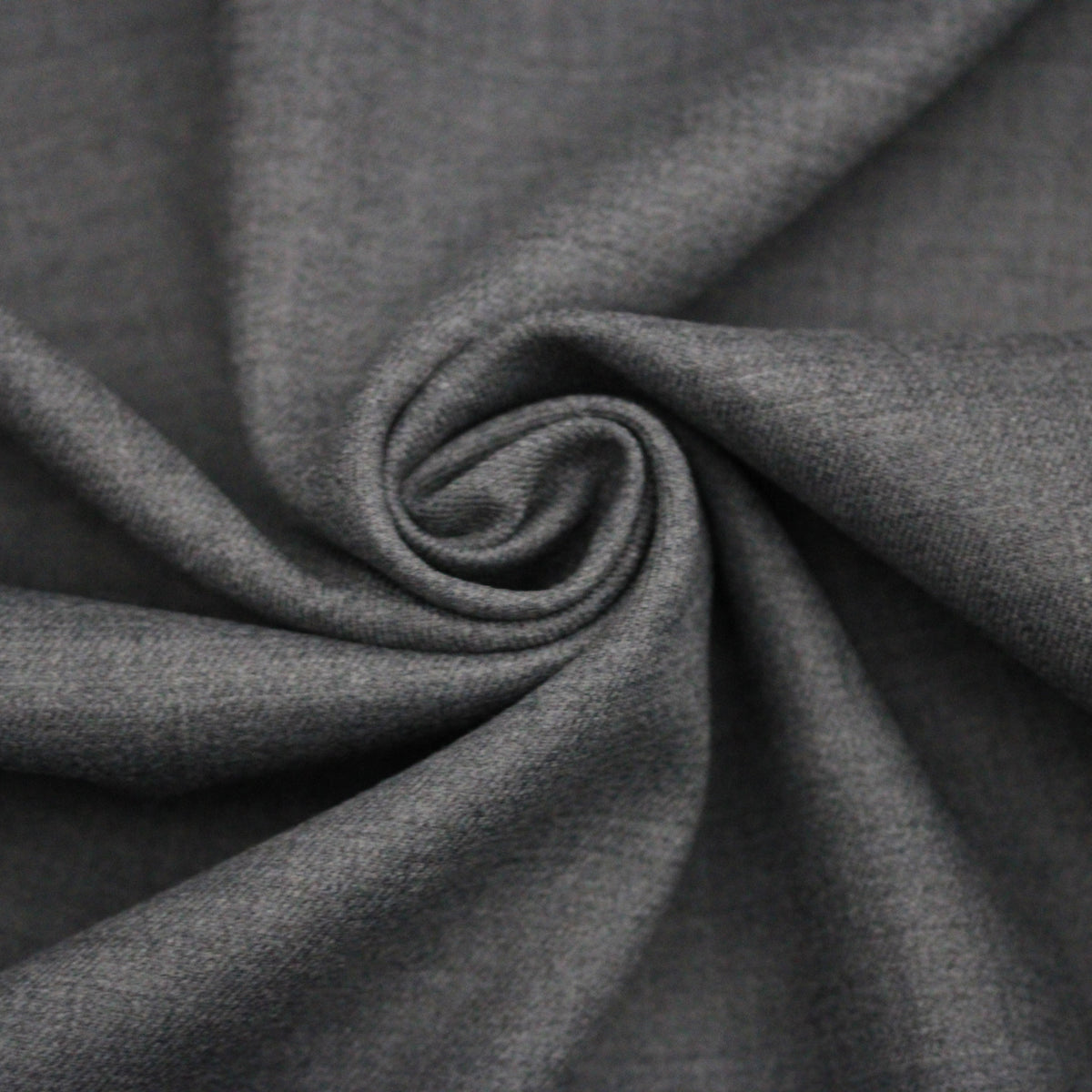 Tissu crêpe de laine stretch double face - gris anthracite et gris bleu