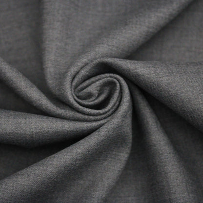 Tissu crêpe de laine stretch double face - gris anthracite et gris bleu