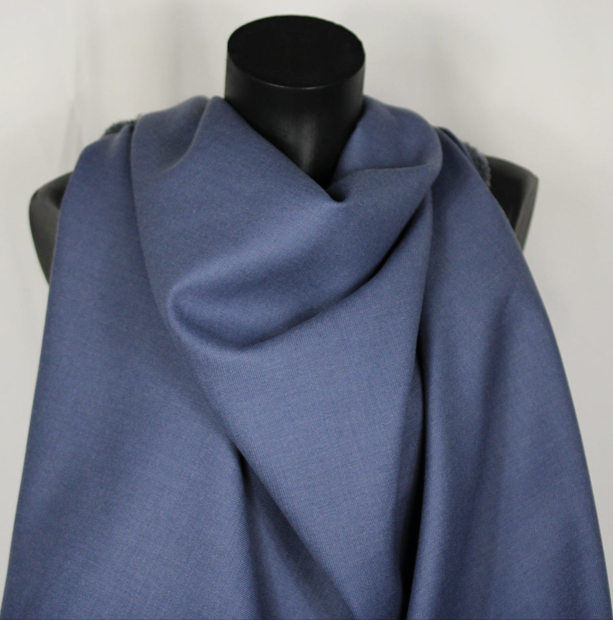 Tissu crêpe de laine stretch double face - gris anthracite et gris bleu