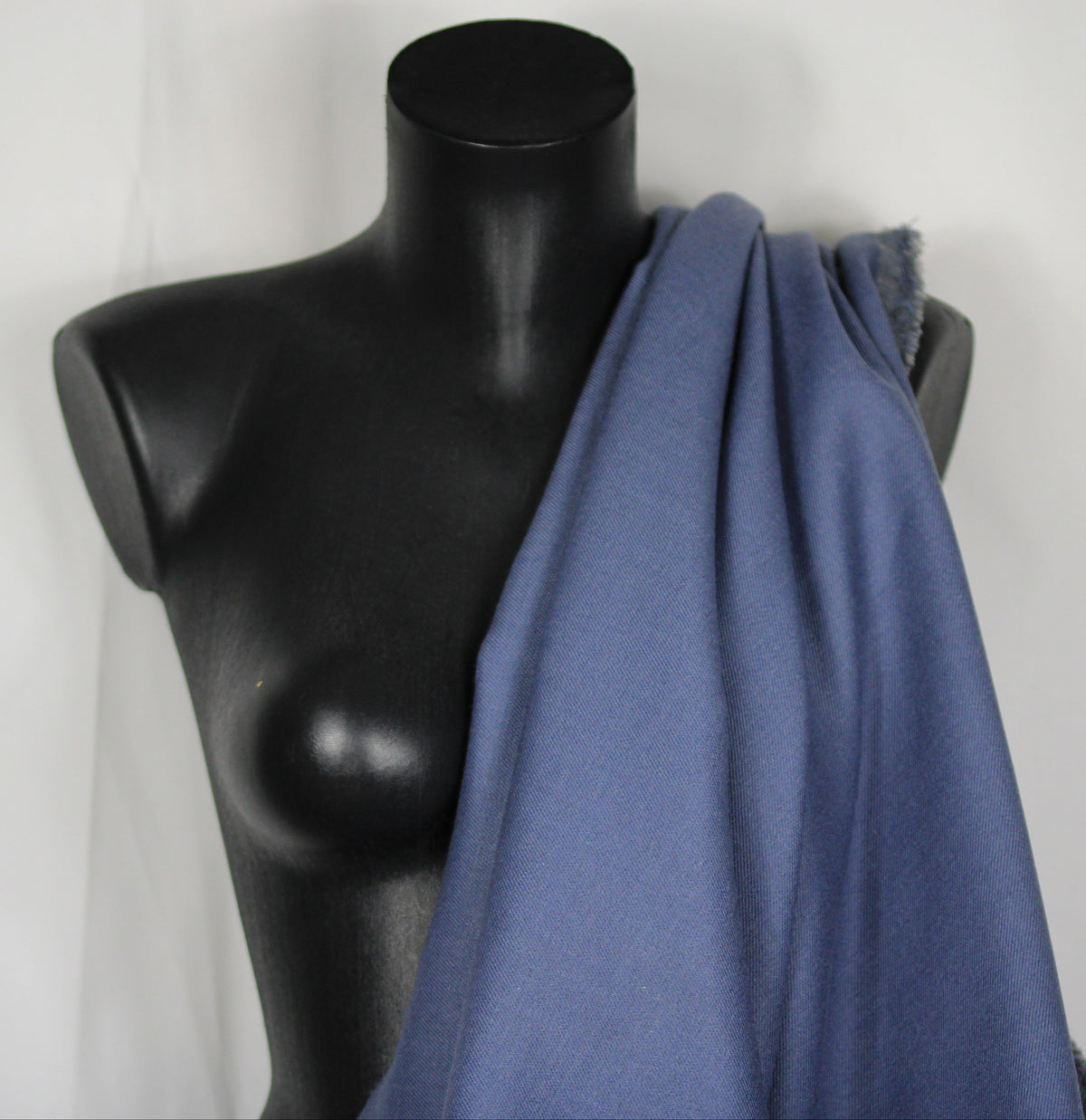 Tissu crêpe de laine stretch double face - gris anthracite et gris bleu