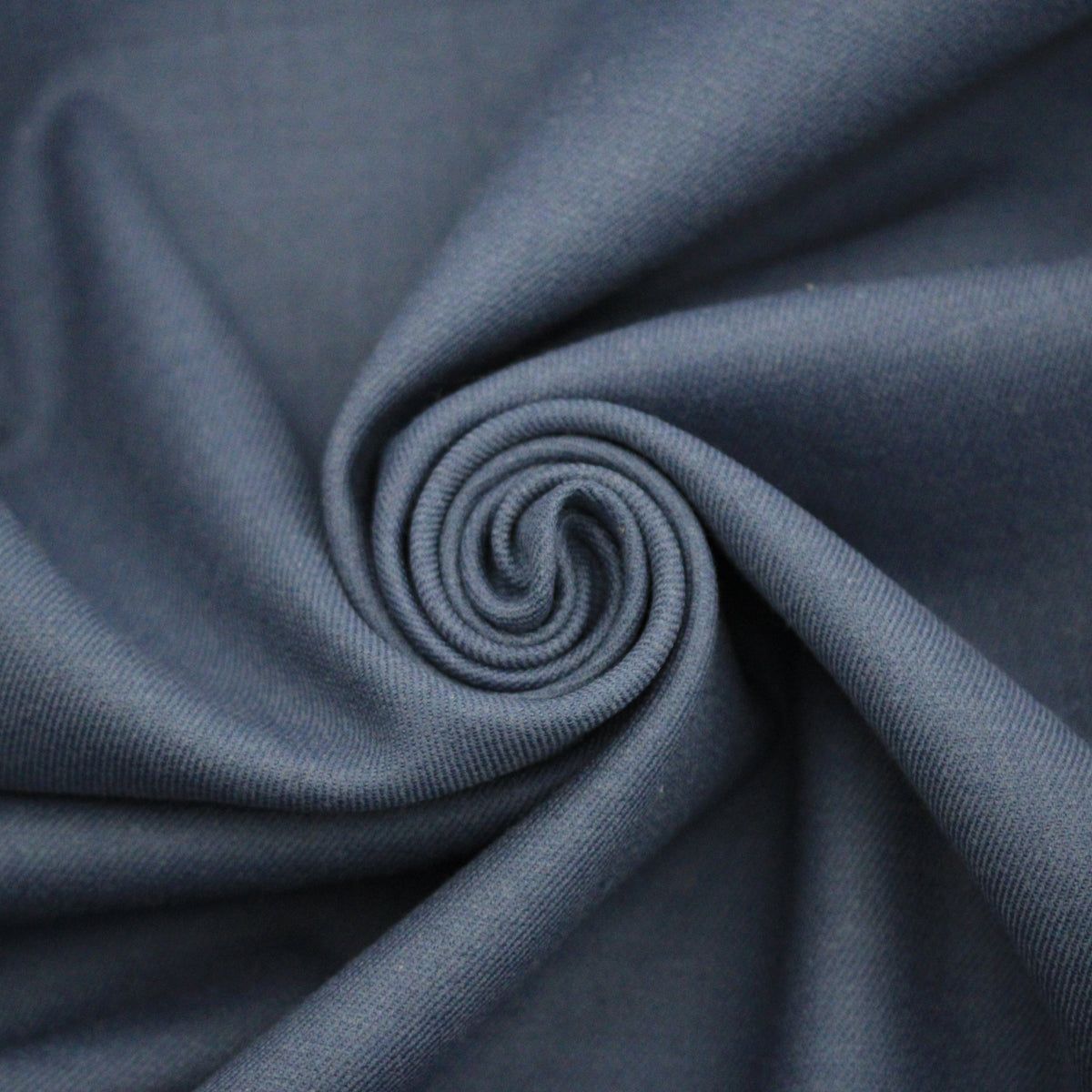 Tissu crêpe de laine stretch double face - gris anthracite et gris bleu