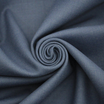 Tissu crêpe de laine stretch double face - gris anthracite et gris bleu