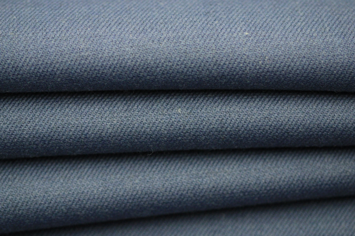 Tissu crêpe de laine stretch double face - gris anthracite et gris bleu