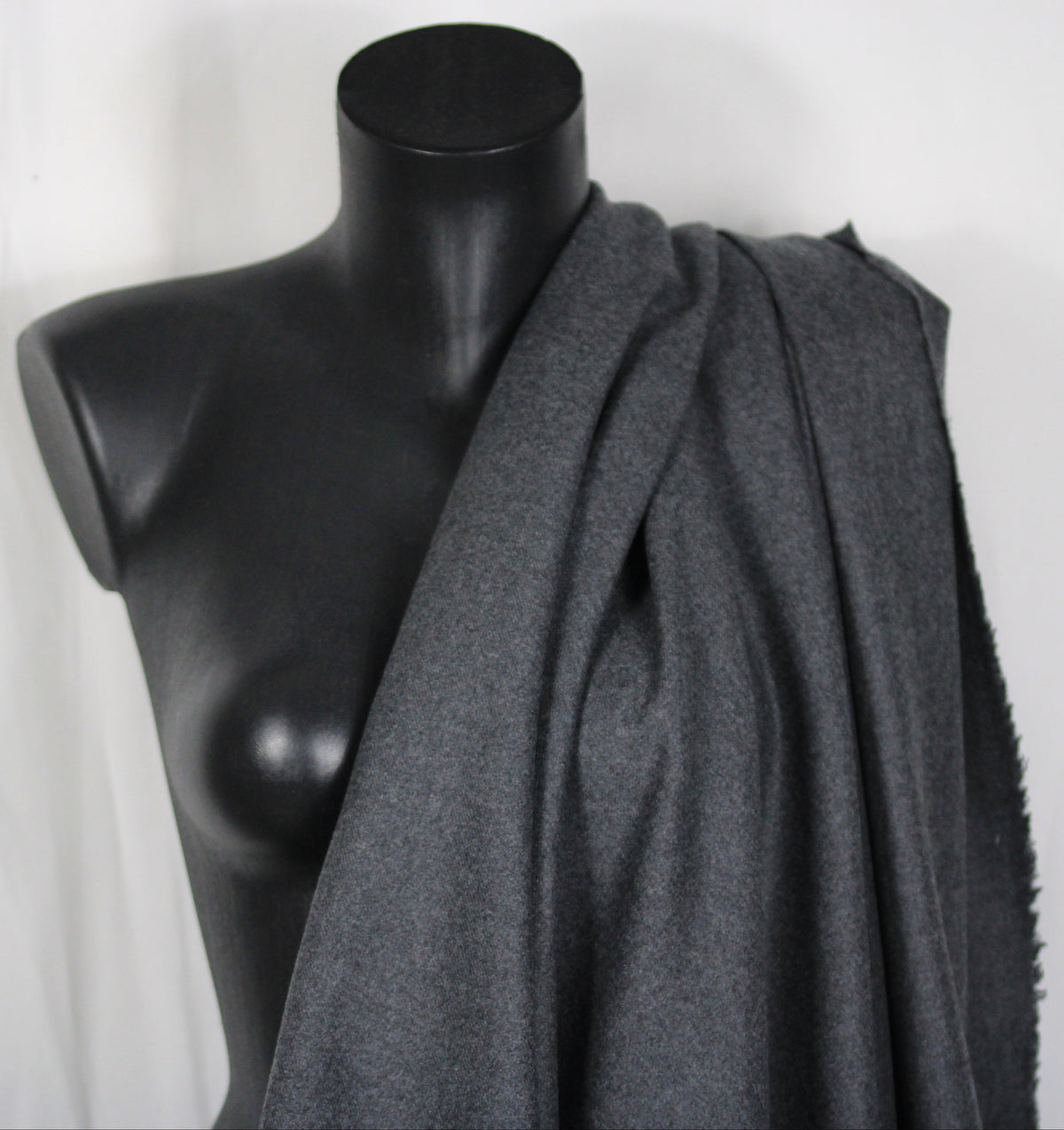 Tissu flanelle de laine - gris anthracite
