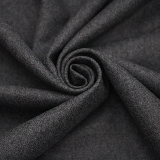 Tissu flanelle de laine - gris anthracite