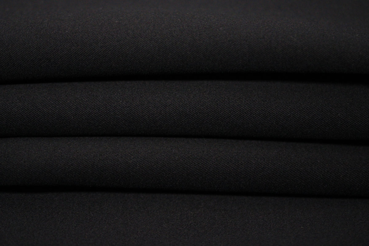 Tissu gabardine de coton duveteuse prestige- noir