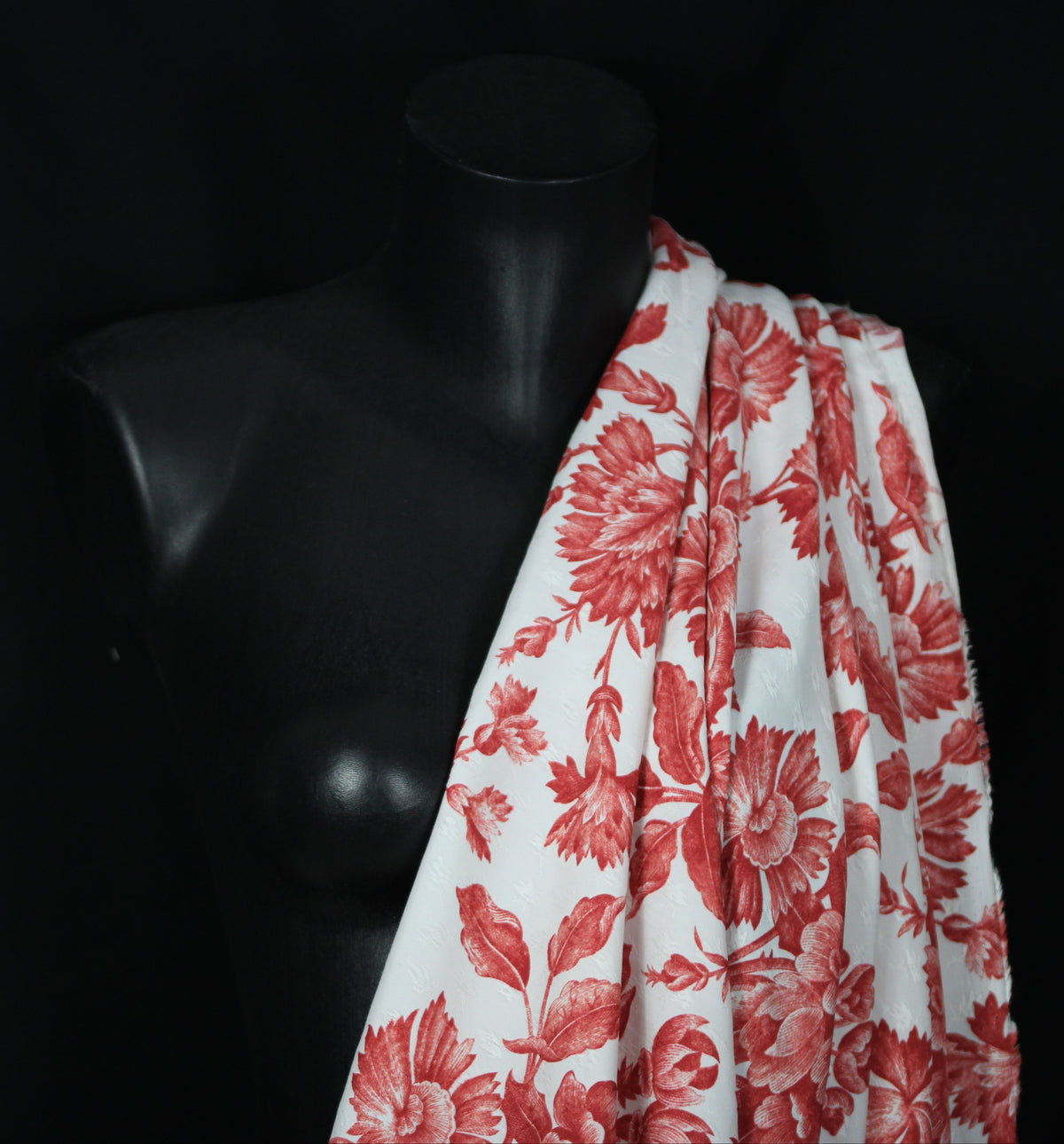 Stoff viscose - bedruckt geblümt  - fuschia