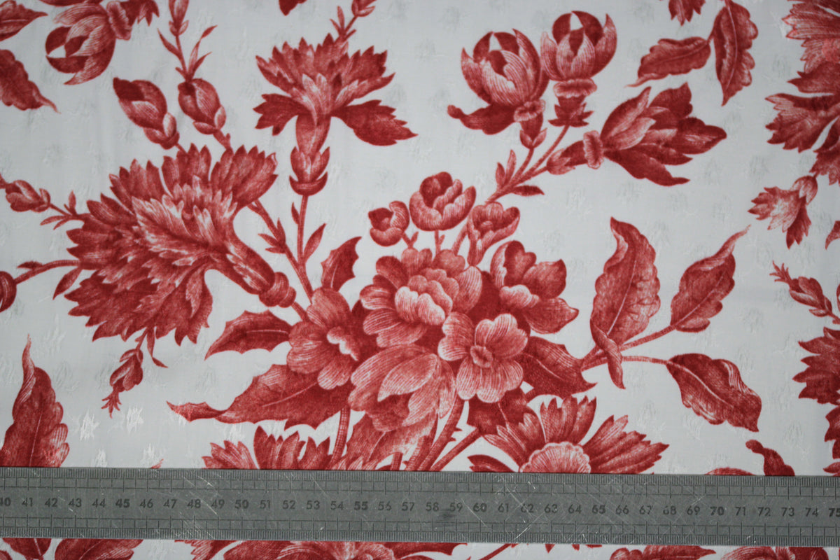 Stoff viscose - bedruckt geblümt  - fuschia