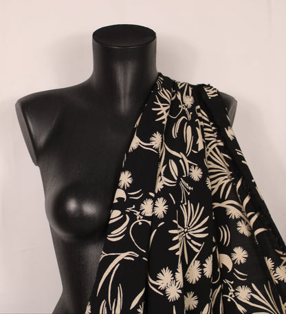 Tissu crêpe viscose - imprimé feu d'artifice - beige et noir - photo 3/5 | So Tissus
