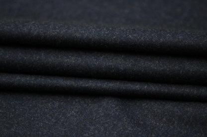 Tissu flanelle de laine et cachemire - bleu marine chiné