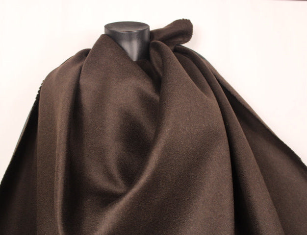 Tissu drap de laine duveteux contrecollé - marron - photo 4/4 | So Tissus