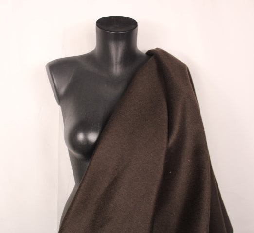 Tissu drap de laine duveteux contrecollé - marron - photo 3/4 | So Tissus