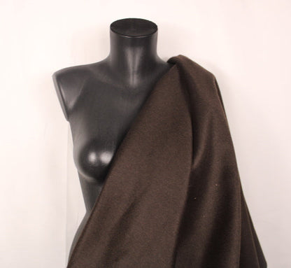 Tissu drap de laine duveteux contrecollé - marron - photo 3/4 | So Tissus
