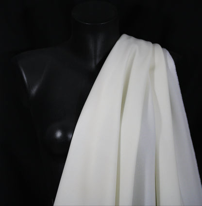 Tissu crêpe de laine - blanc cassé