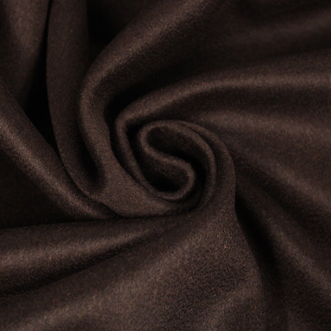 Tissu drap de laine duveteux contrecollé - marron - photo 1/4 | So Tissus
