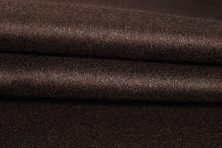 Tissu drap de laine duveteux contrecollé - marron - photo 2/4 | So Tissus
