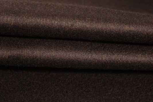 Tissu drap de laine duveteux contrecollé - marron - photo 2/4 | So Tissus