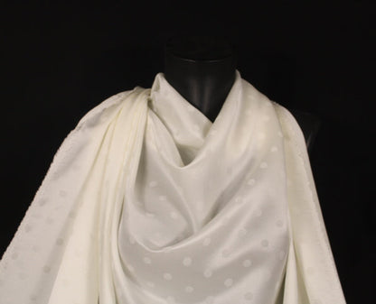 Tissu satin de soie - à pois - blanc - photo 4/4 | So Tissus