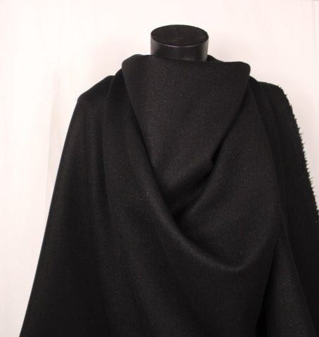 Tissu drap de laine fin - noir et lurex - photo 3/4 | So Tissus