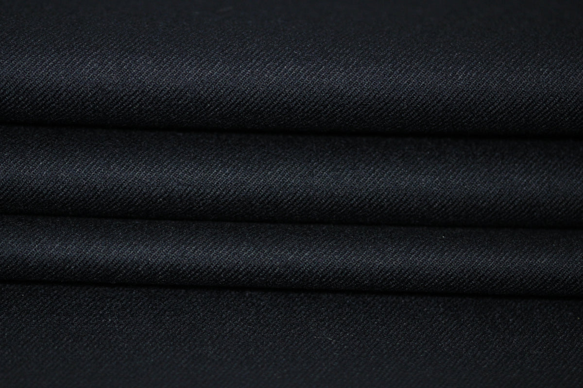 Tissu flanelle de laine - bleu marine