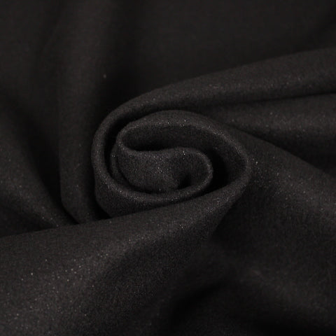 Tissu drap de laine fin - noir et lurex