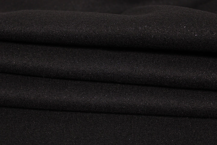 Tissu drap de laine fin - noir et lurex - photo 2/4 | So Tissus