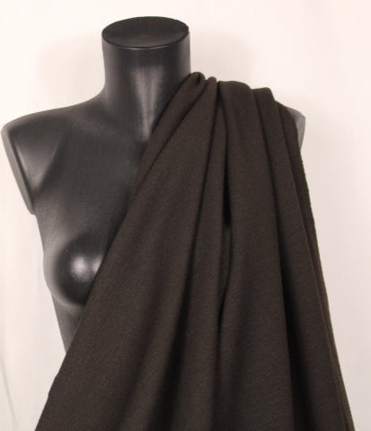 Tissu jersey de laine épais - marron foncé - photo 3/4 | So Tissus