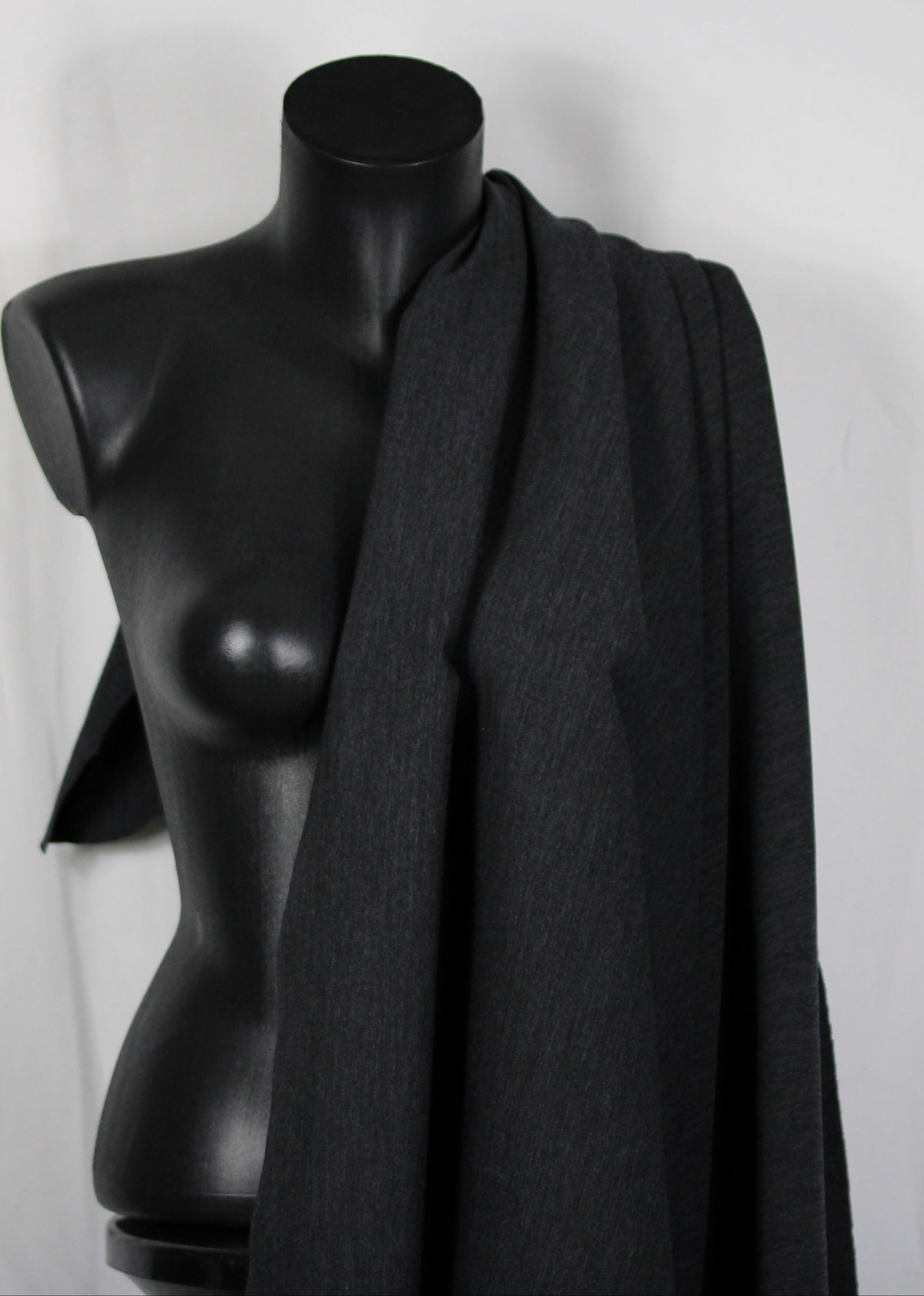 Tissu jersey de laine - gris anthracite