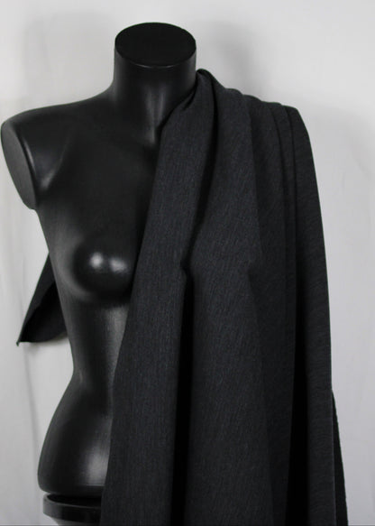 Tissu jersey de laine - gris anthracite