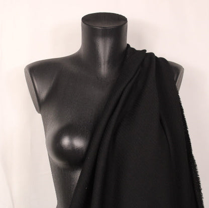 Tissu laine tailleur - à rayures tweed - noir - photo 3/4 | So Tissus