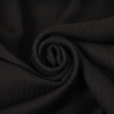 Tissu laine tailleur - à rayures tweed - noir - photo 1/4 | So Tissus