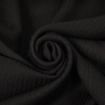 Tissu laine tailleur - à rayures tweed - noir