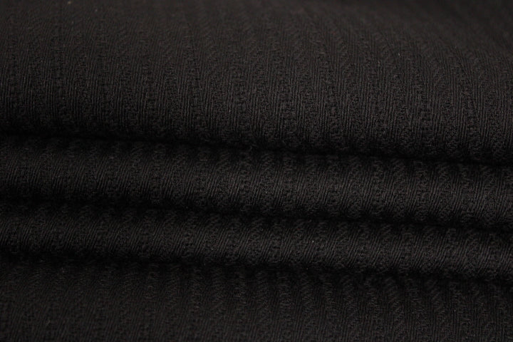 Tissu laine tailleur - à rayures tweed - noir - photo 2/4 | So Tissus