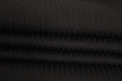 Tissu laine tailleur - à rayures tweed - noir - photo 2/4 | So Tissus