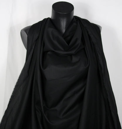 Tissu popeline de coton  prestige - à rayures - noir ton sur ton
