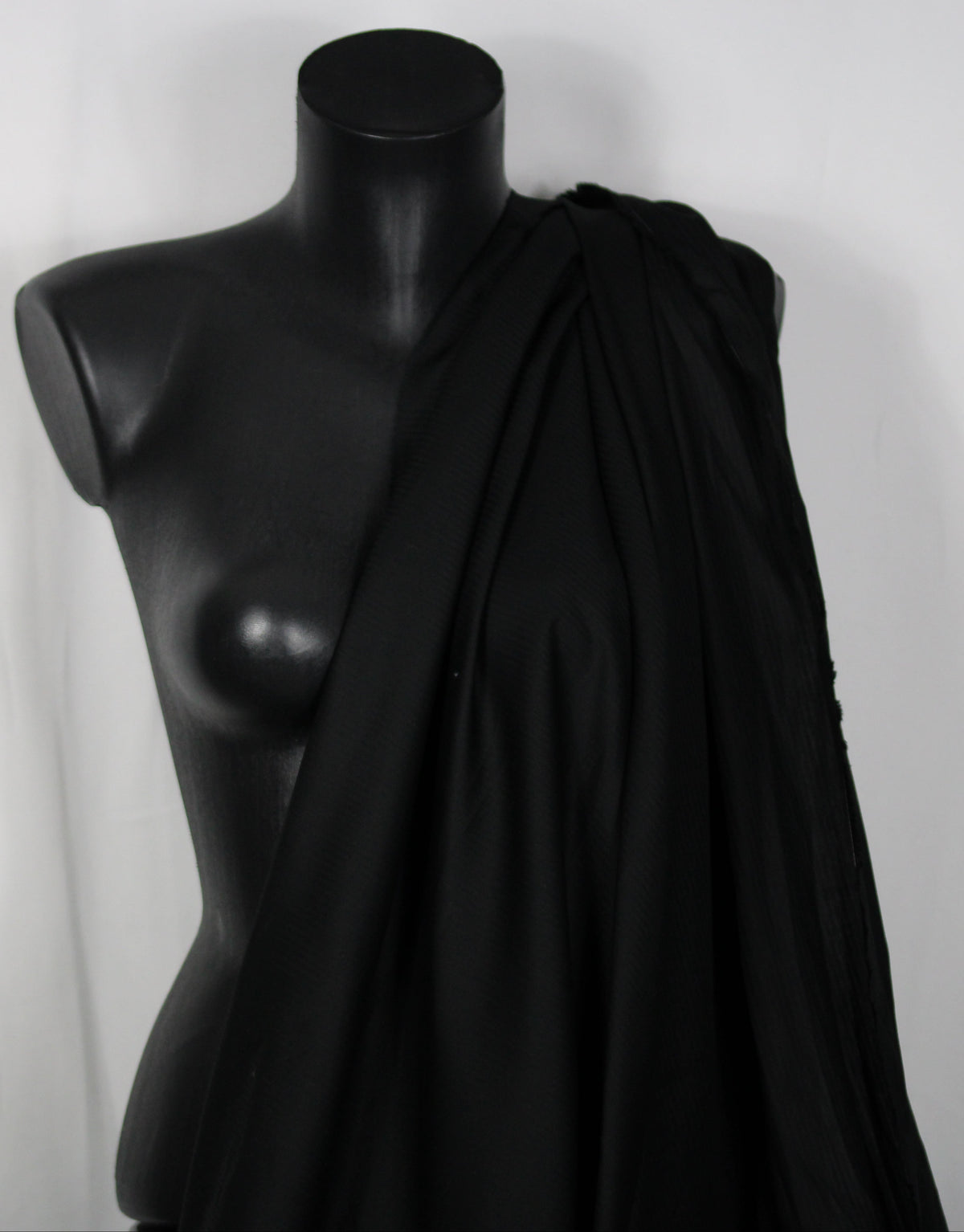 Tissu popeline de coton  prestige - à rayures - noir ton sur ton
