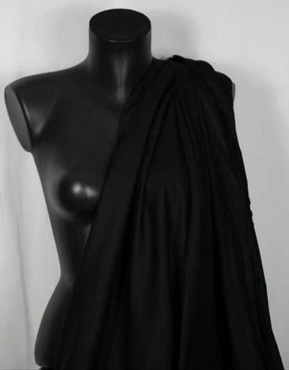 Tissu popeline de coton  prestige - à rayures - noir ton sur ton