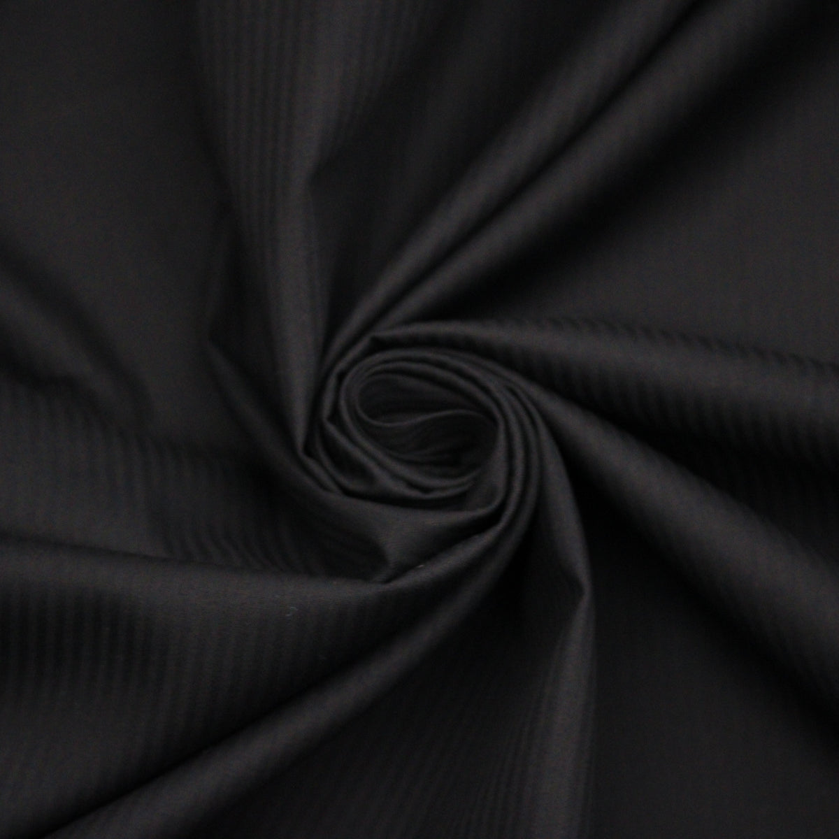 Tissu popeline de coton  prestige - à rayures - noir ton sur ton