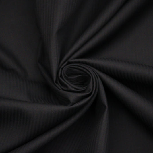 Tissu popeline de coton  prestige - à rayures - noir ton sur ton
