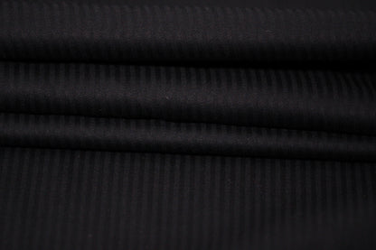 Tissu popeline de coton  prestige - à rayures - noir ton sur ton