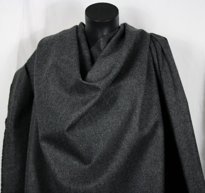 Tissu flanelle de laine serge - gris et noir