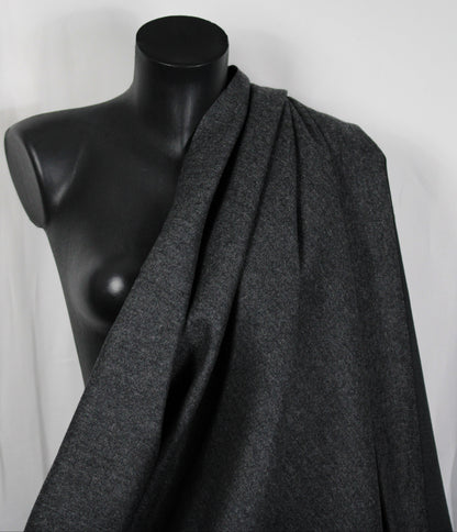 Tissu flanelle de laine serge - gris et noir