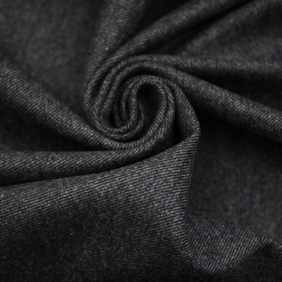 Tissu flanelle de laine serge - gris et noir