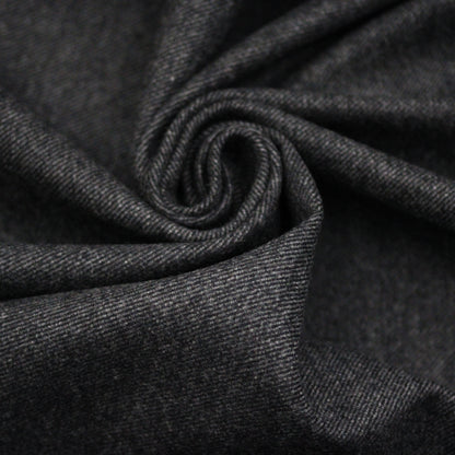 Tissu flanelle de laine serge - gris et noir