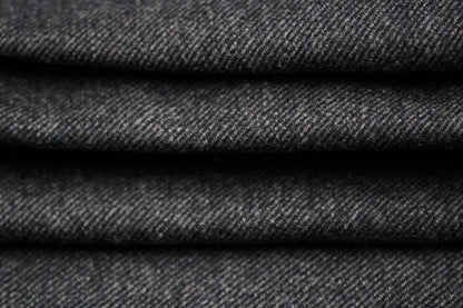 Tissu flanelle de laine serge - gris et noir