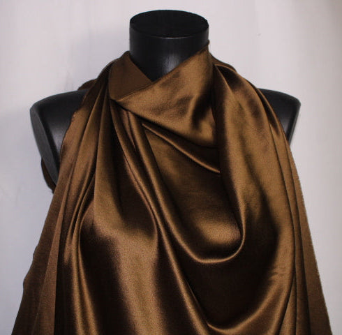 Tissu satin de soie - marron cuivré - photo 4/4 | So Tissus